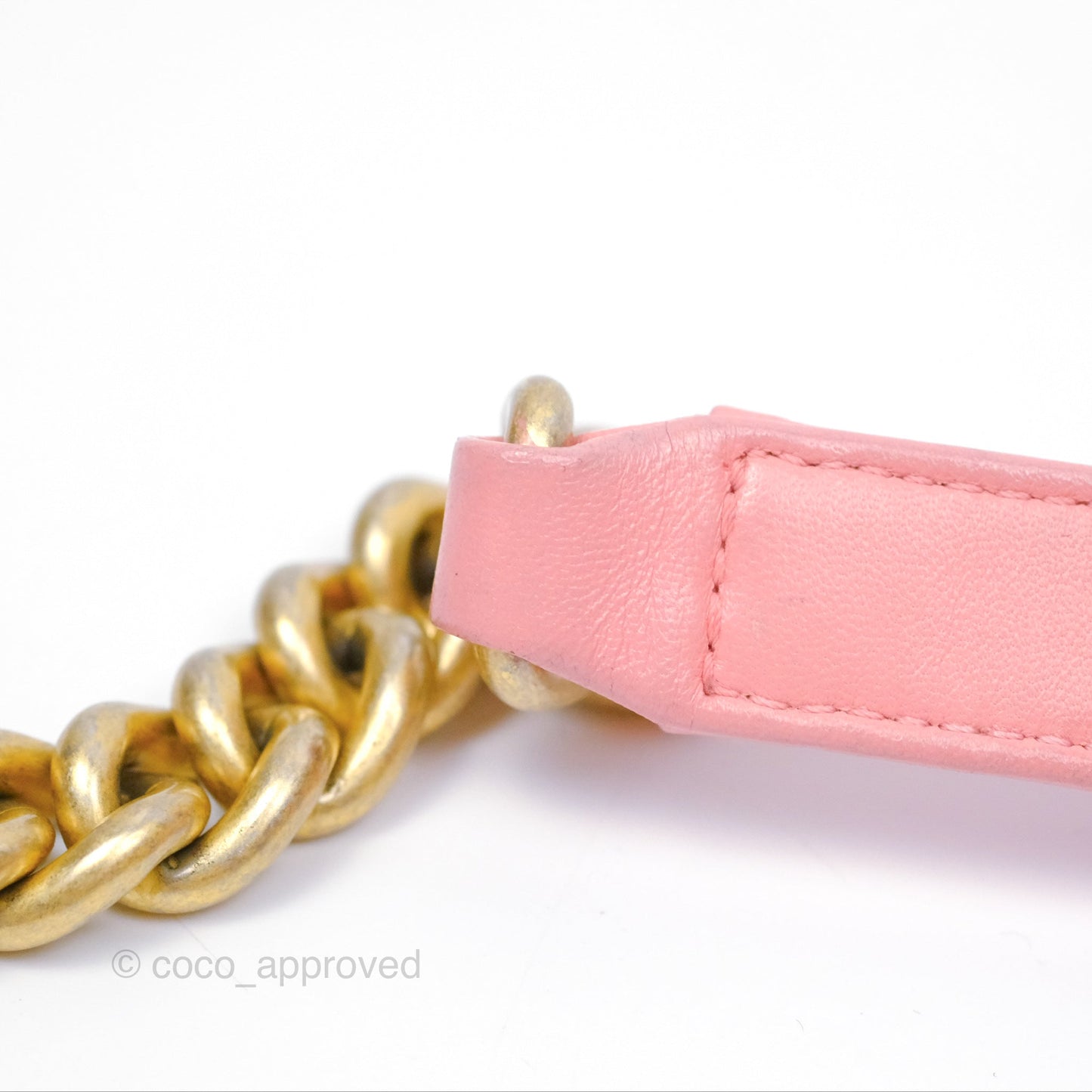 Chanel Small Boy Chevron Fabric Braided Pink Aged Gold Hardware