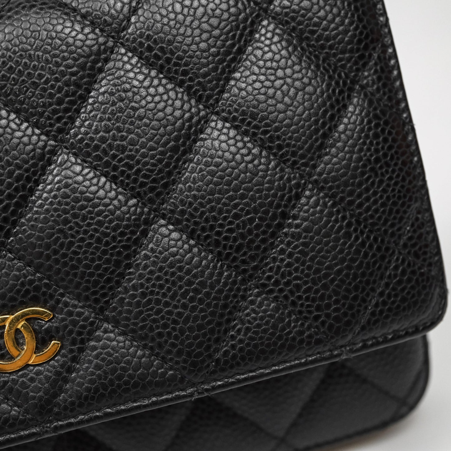 Chanel Quilted WOC Black Caviar Gold Hardware