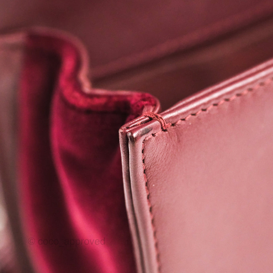 Chanel Small Boy Burgundy Velvet Ruthenium Hardware