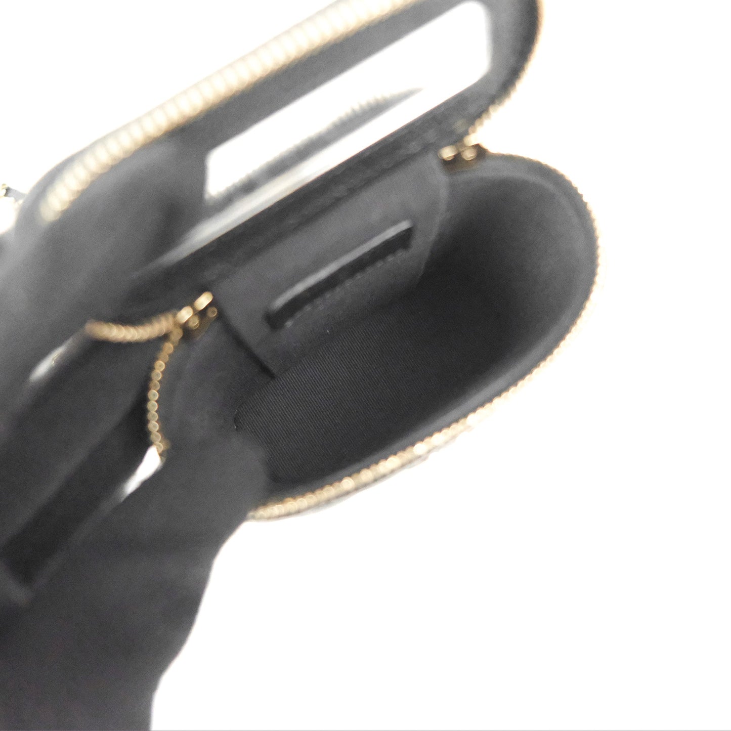 Chanel Classic Mini Vanity With Chain Black Caviar Gold Hardware