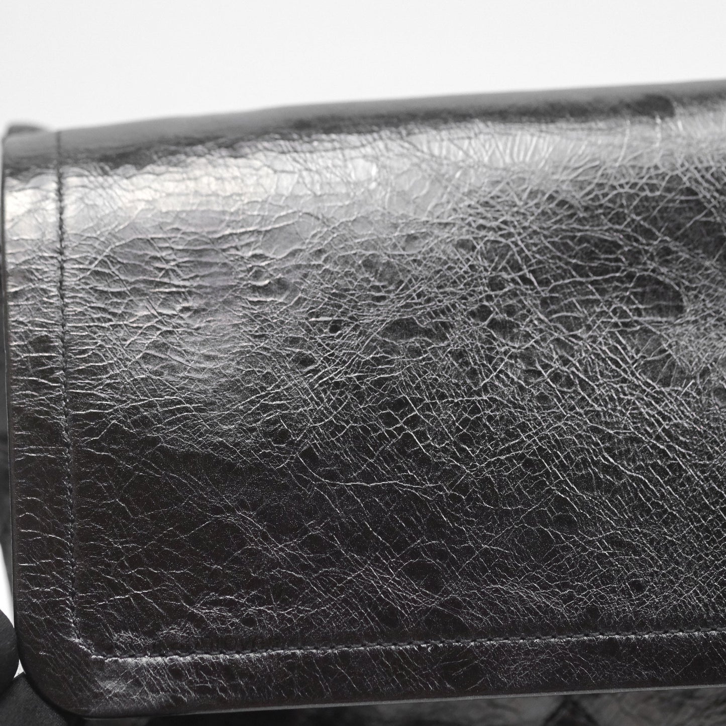 Chanel 228 Reissue Flap Quilted Black Crumpled Calfskin Ruthenium Hardware