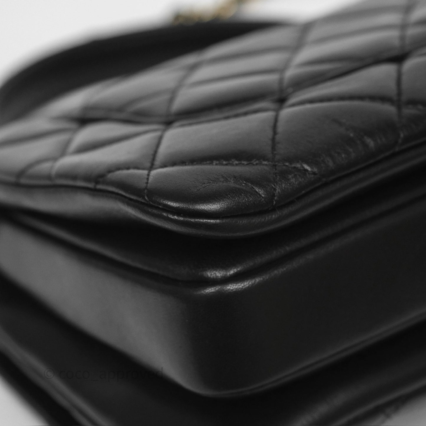 Chanel Small Trendy CC Black Lambskin Gold Hardware
