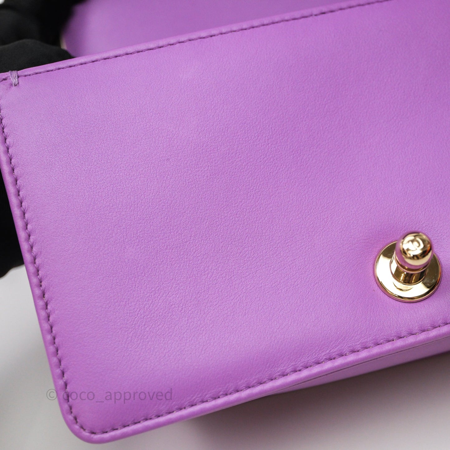 Chanel Chevron Small Boy Purple Calfskin Gold Hardware