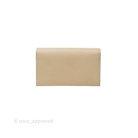 Saint Laurent Kate Clutch Monogram Beige Grain De Poudre Gold Hardware