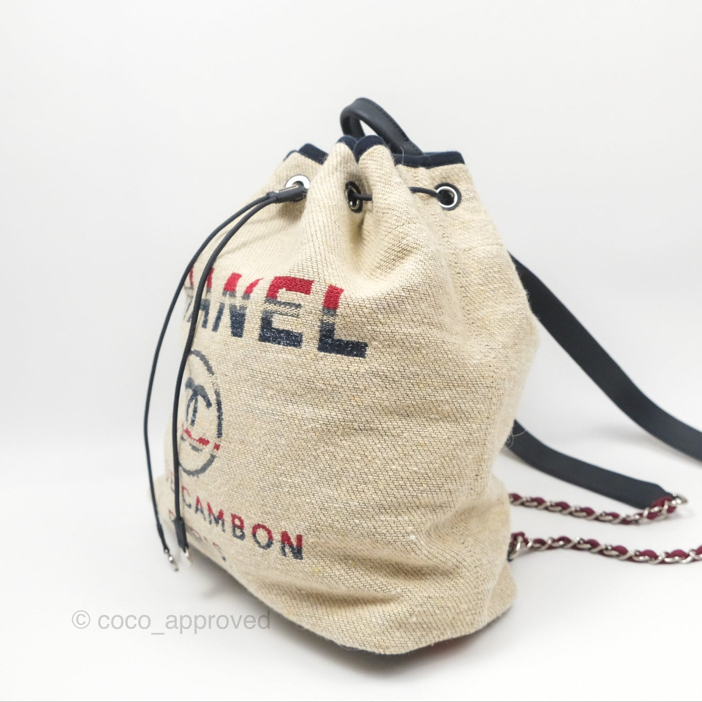 Chanel Canvas Deauville Backpack Beige