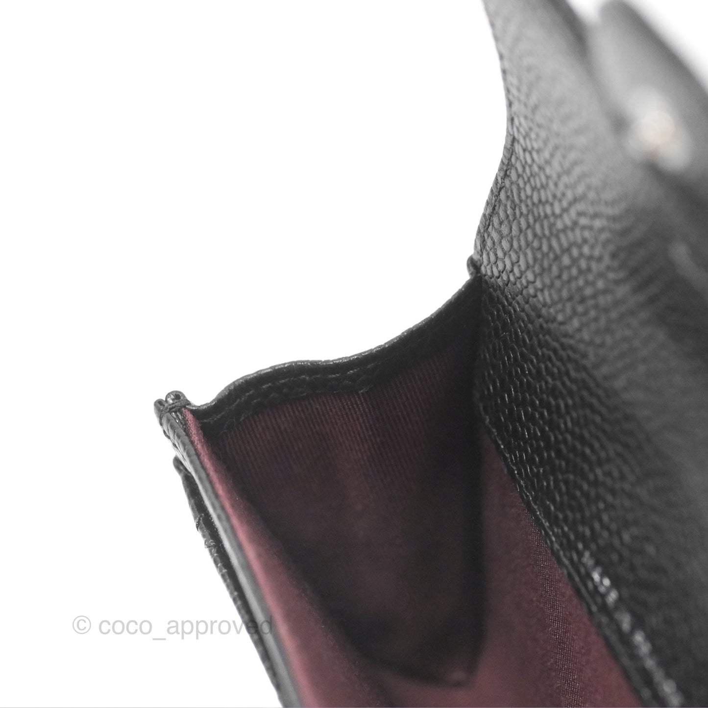 Chanel Quilted Flap Card Holder Black Caviar Silver Hardware