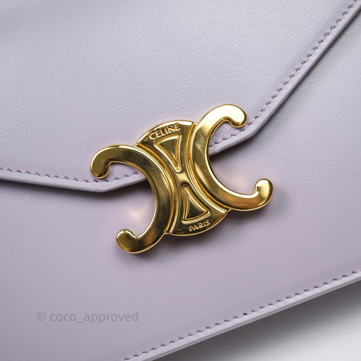 Celine Margo Wallet On Chain in Purple lavender Shiny Calfskin