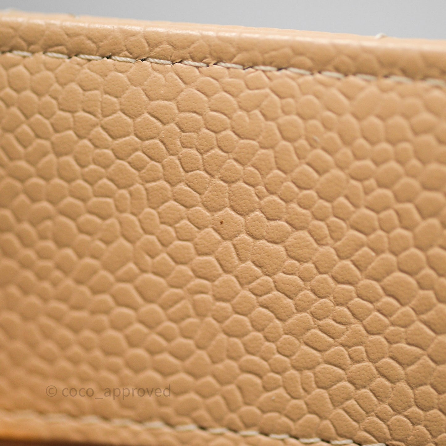 Chanel Quilted Classic Wallet on Chain WOC Beige Caviar Gold Hardware