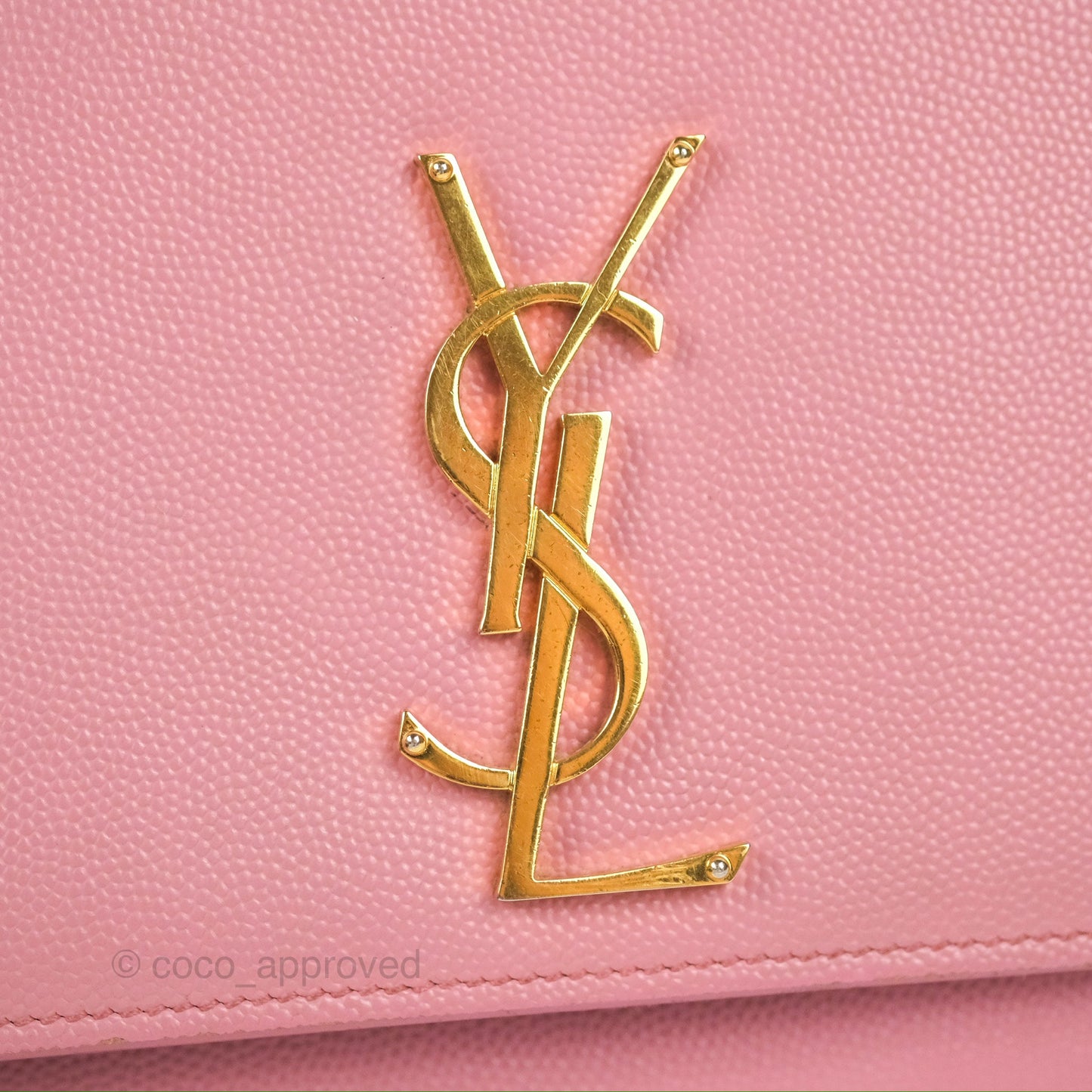 Saint Laurent Medium Classic Monogram Kate Pink Grained Calfskin
