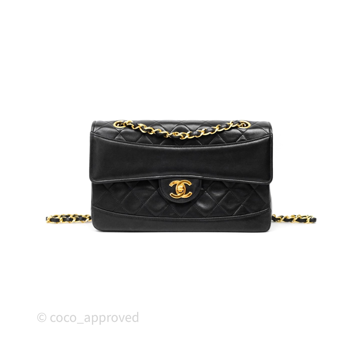 Chanel Matelasse Flap Bag Lambskin Black 24K Gold Hardware
