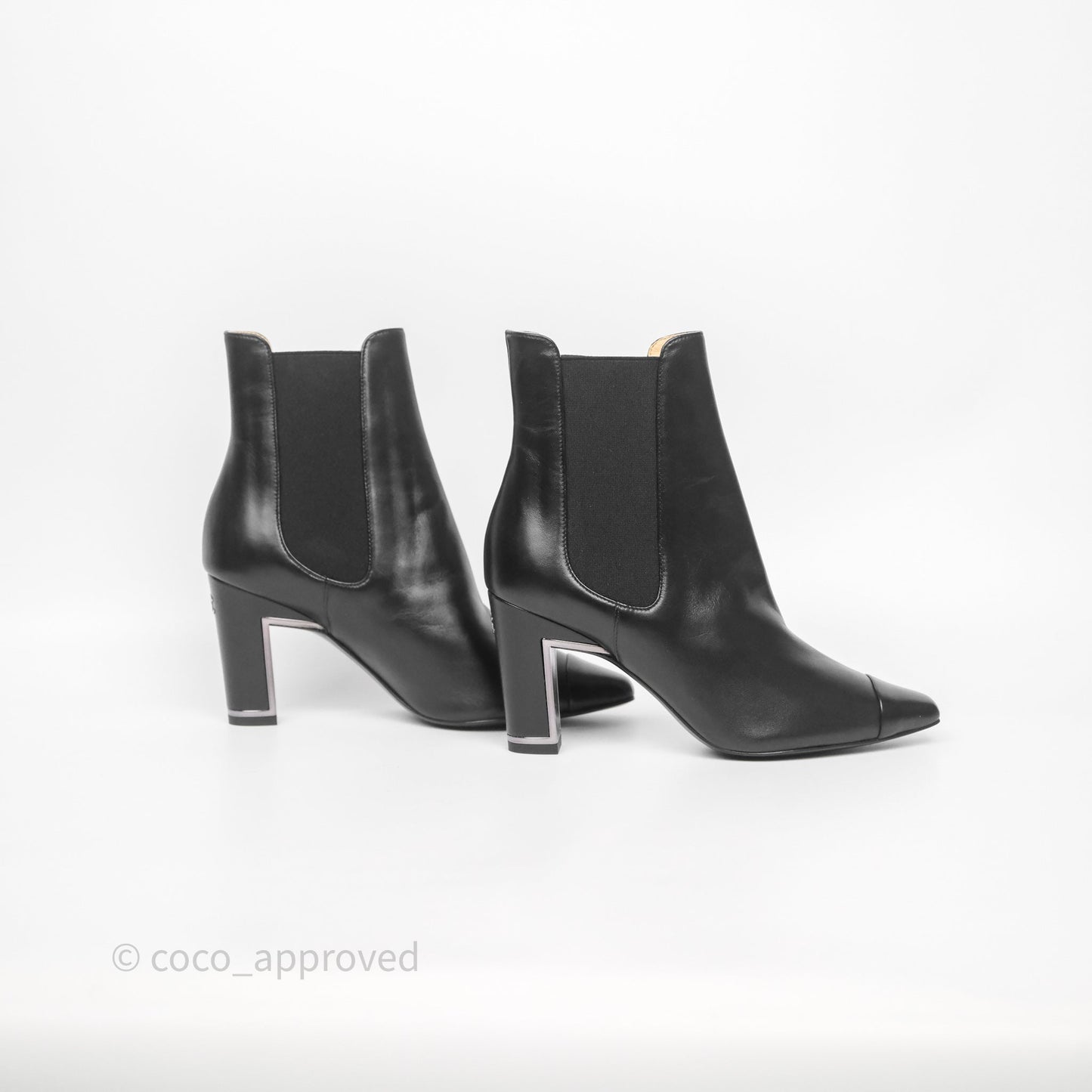 Chanel Leather Boots Black Size 36.5