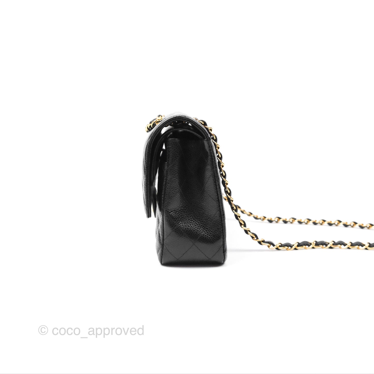 Chanel Classic M/L Medium Flap Quilted Black Caviar Gold Hardware