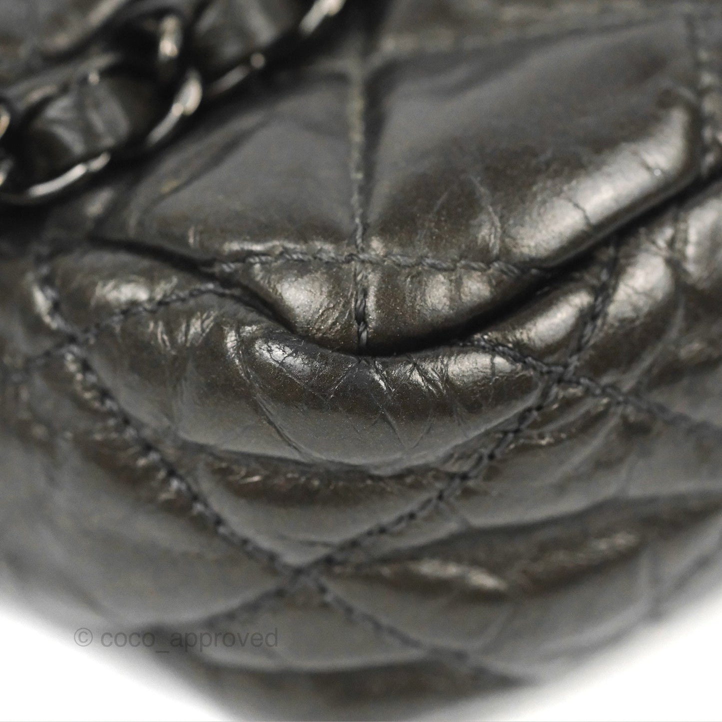 Chanel Medium Chain Me Flap Bag Metallic Dark Grey Calfskin Gun Metal