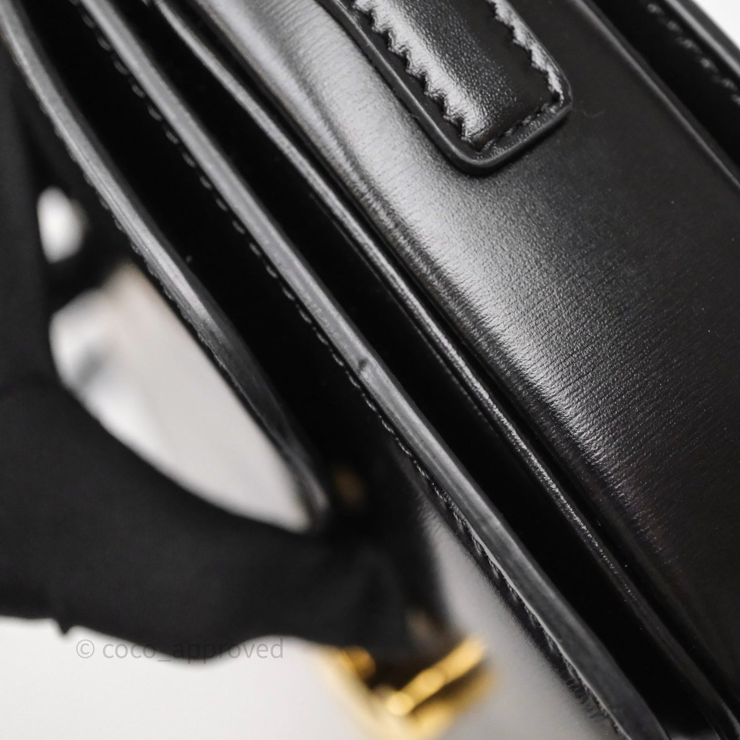 Celine Teen Triomphe Bag Black Shiny Calfskin Gold Hardware