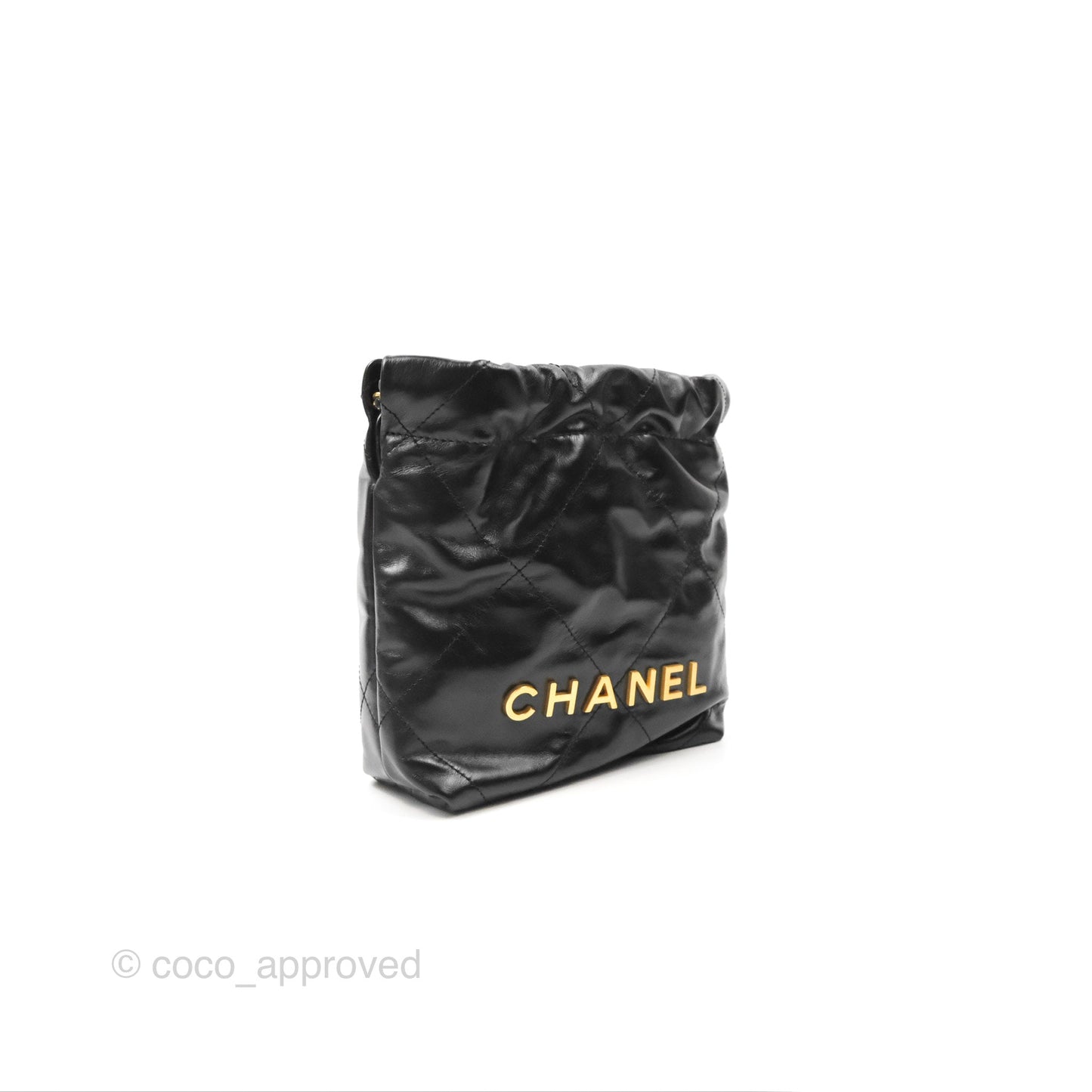 Chanel 22 Mini Bag Black Crumpled Calfskin