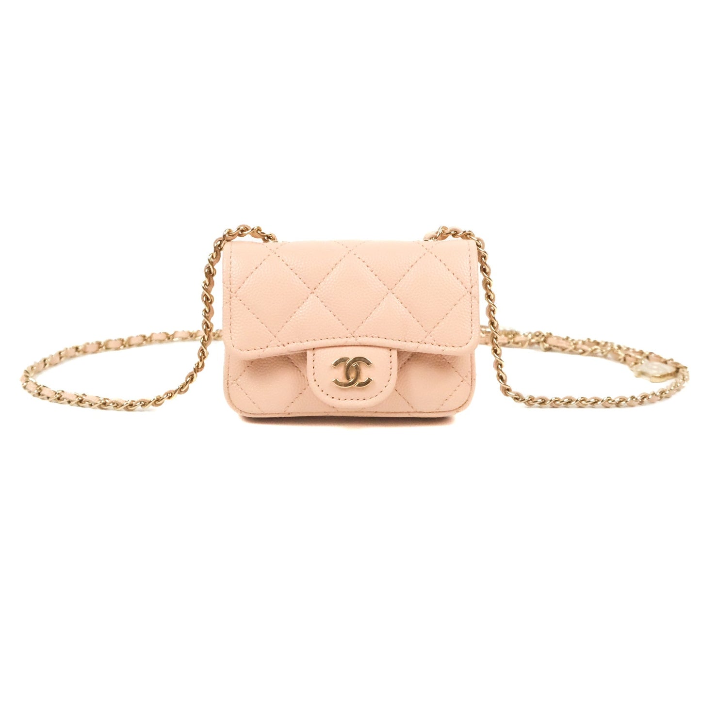 Chanel Classic Quilted Belt Bag Light Pink Caviar Gold Hardware