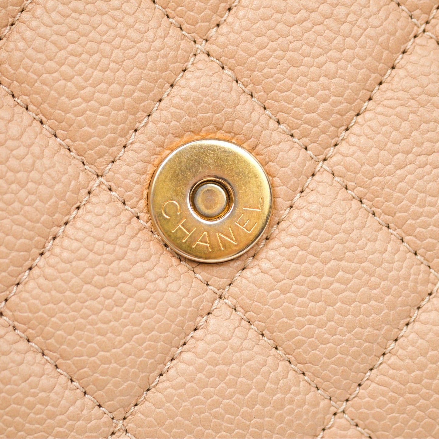Chanel Quilted Small CC Filigree Flap Beige Black Caviar