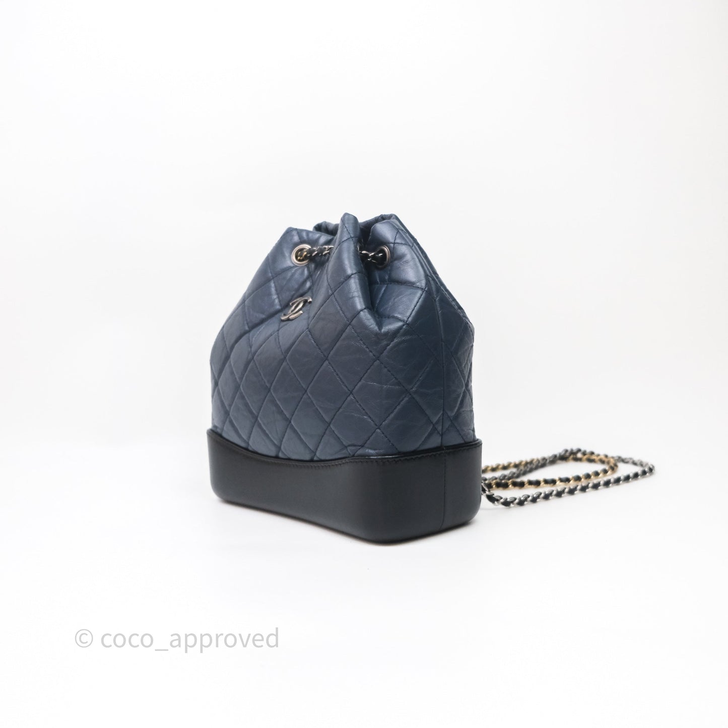 Chanel Gabrielle Backpack Blue Aged Calfskin Small