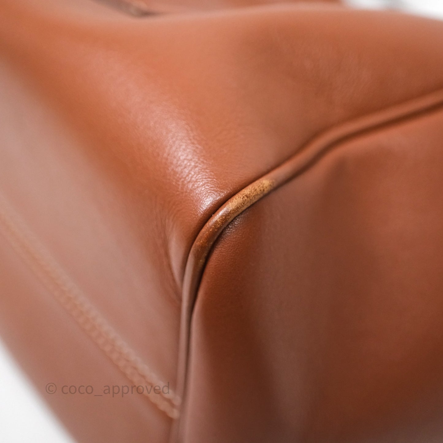 Celine Drawstring Cabas Tote Bag Triomphe in Grained Calfskin Tan
