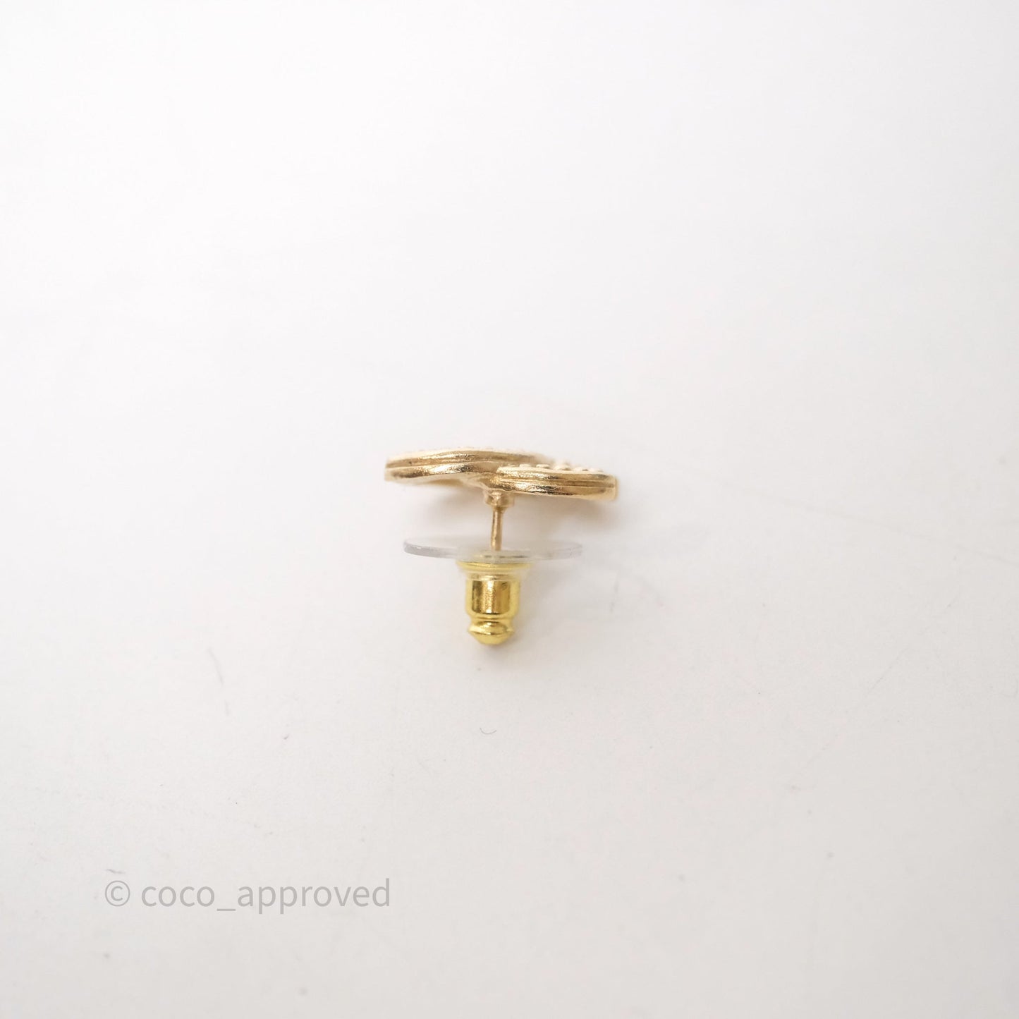 Chanel CC Earrings Gold Tone 21A