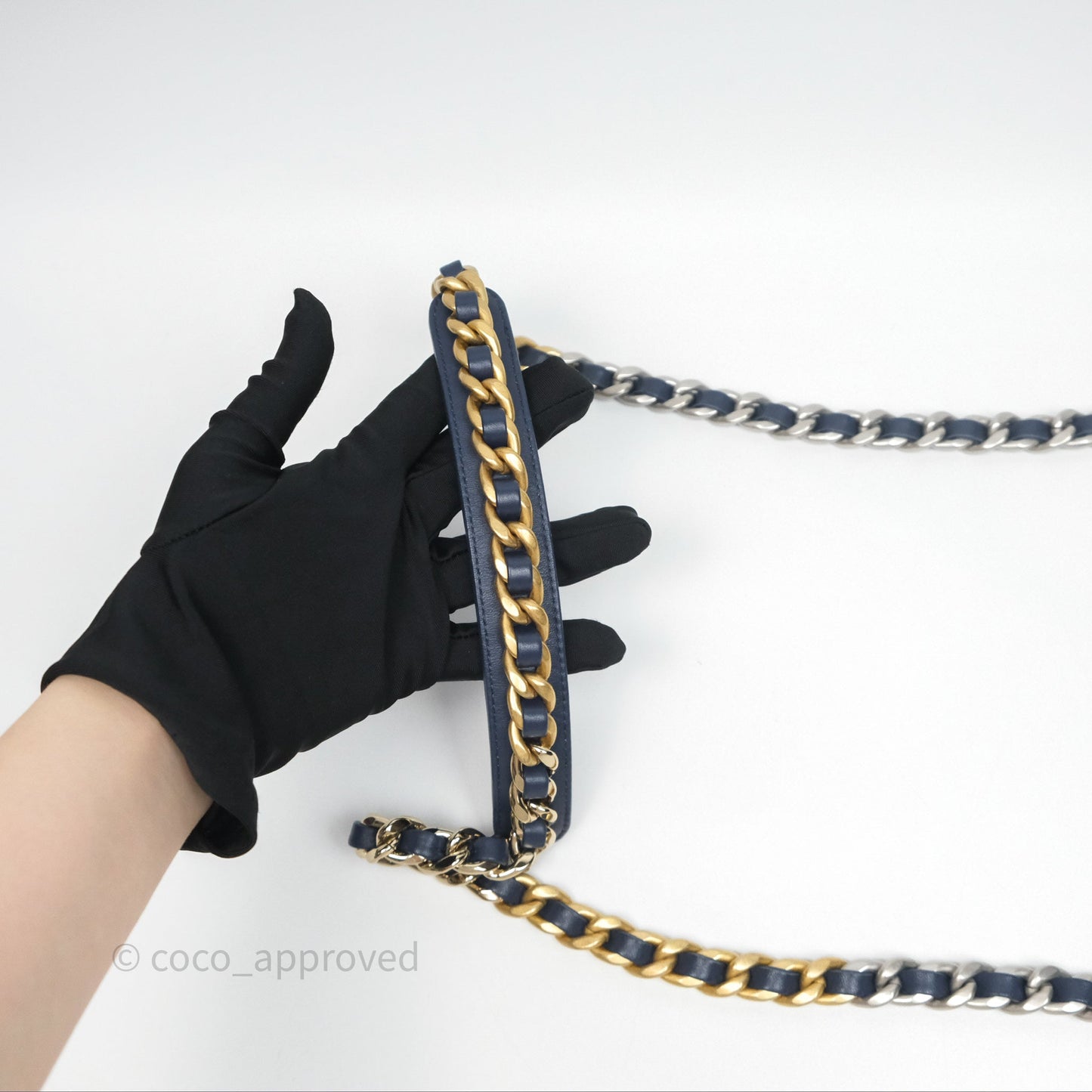 Chanel 19 Small Denim Fabric Mixed Hardware 22P