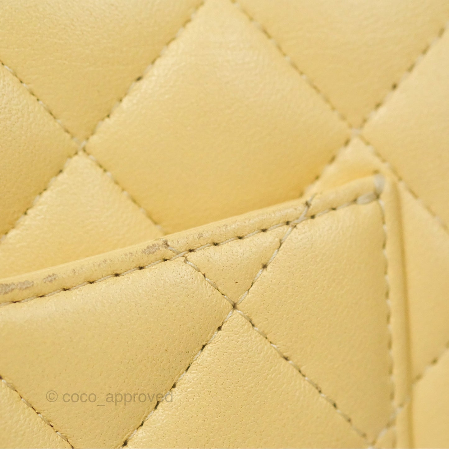 Chanel Mini Square Quilted Yellow Lambskin Gold Hardware