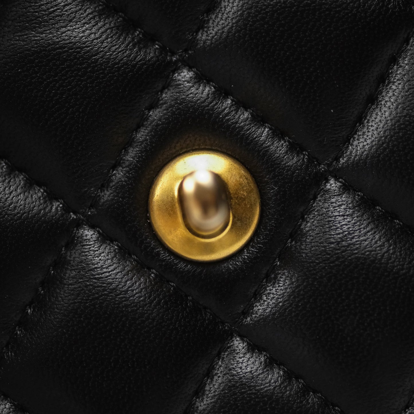 Chanel Quilted Pearl Crush Wallet on Chain WOC Black Lambskin Aged Gold Hardware