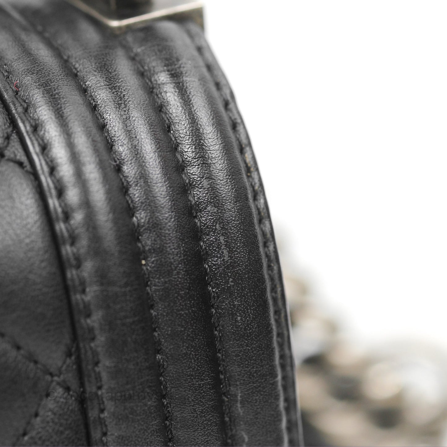 Chanel Quilted Medium Boy Black Calfskin Ruthenium Hardware