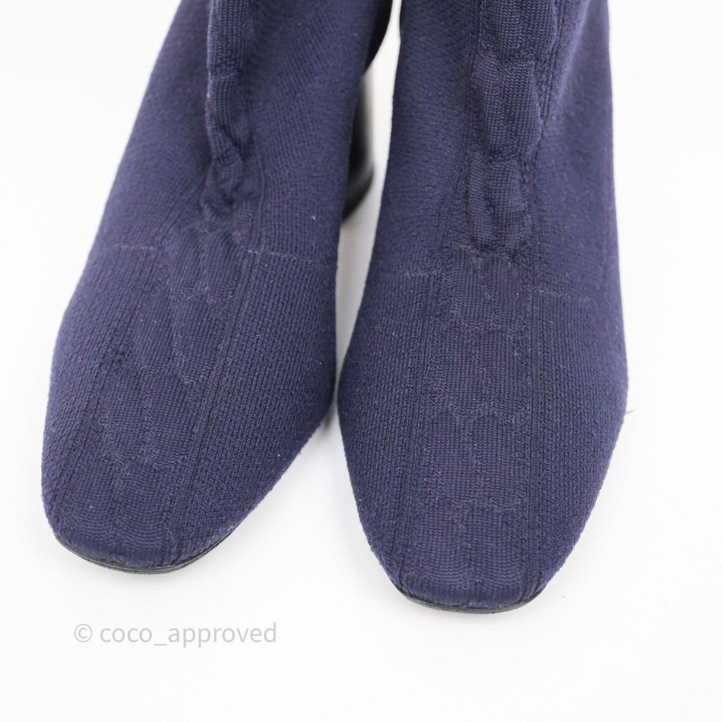 Hermes Knit Calfskin Volver 60 Ankle Boots Bleu Diplomatique Size 38