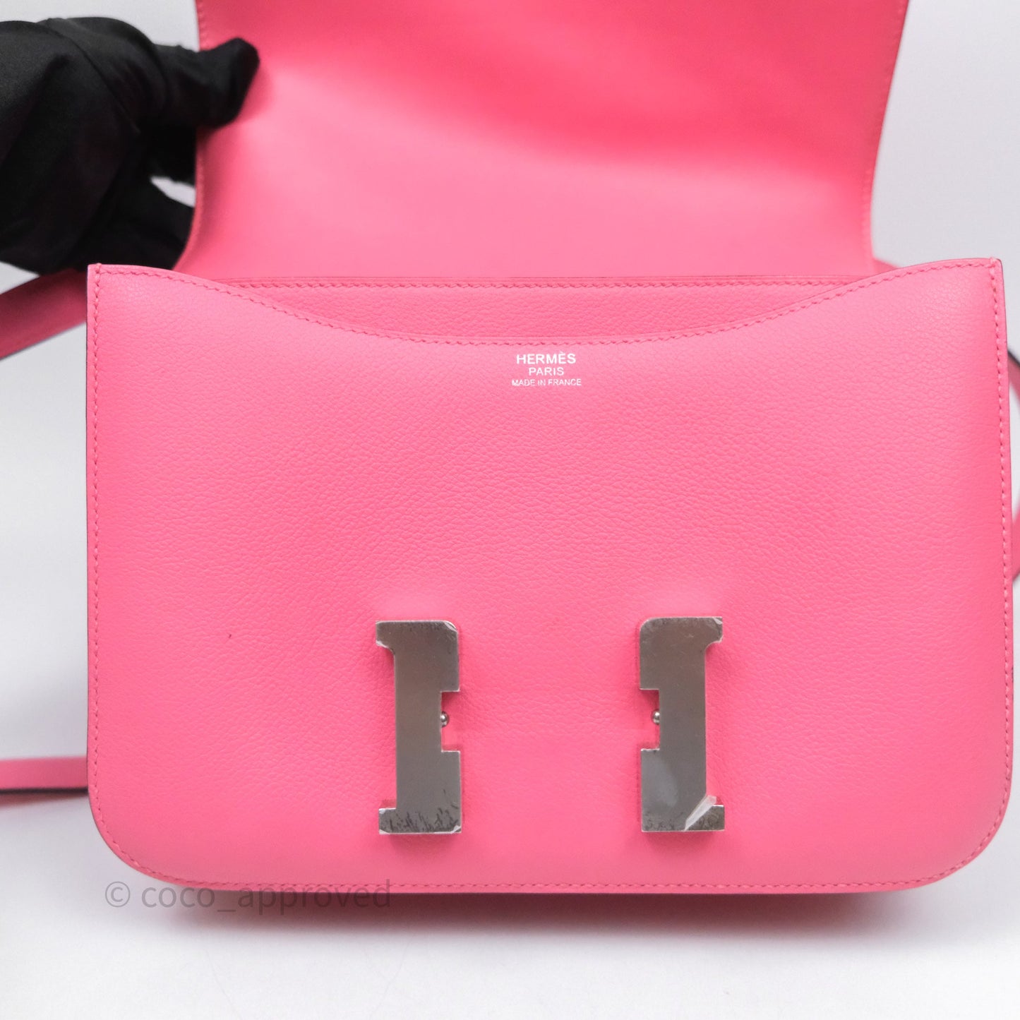 Hermès Constance 24 Rose Azalee 8W Epsom Palladium Hardware