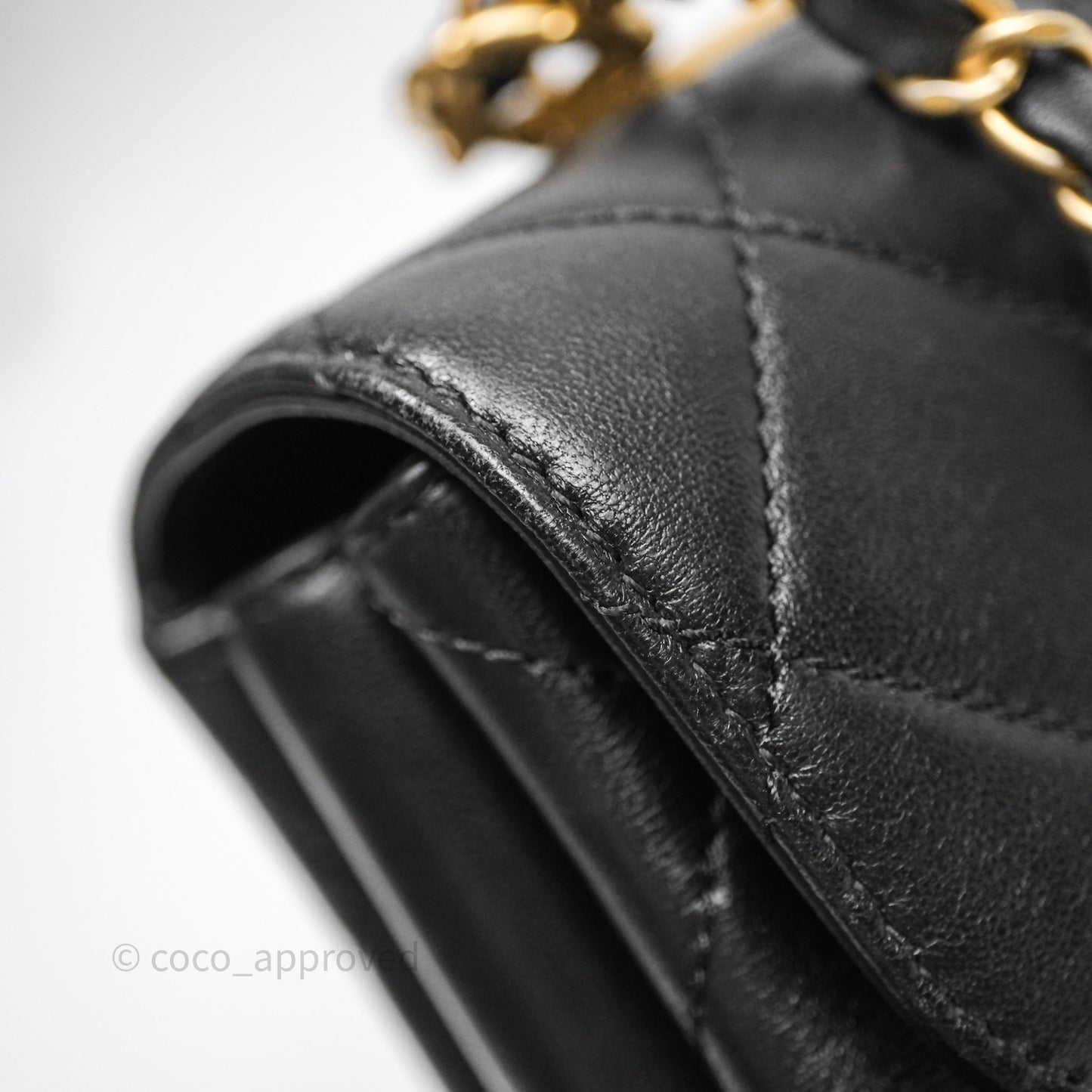 Chanel Trendy Spirit Top Handle Black Flap Bag Calfskin Gold Hardware