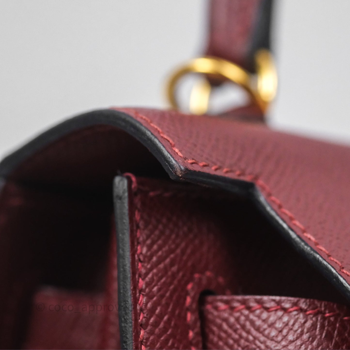 Hermès Sellier Kelly 25 Rouge H Epsom Gold Hardware