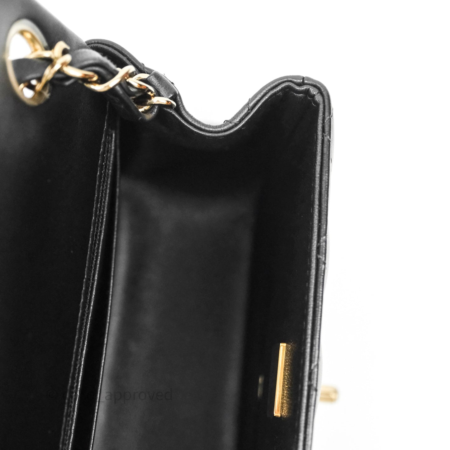 Chanel Mini Square Quilted Black Lambskin Gold Hardware