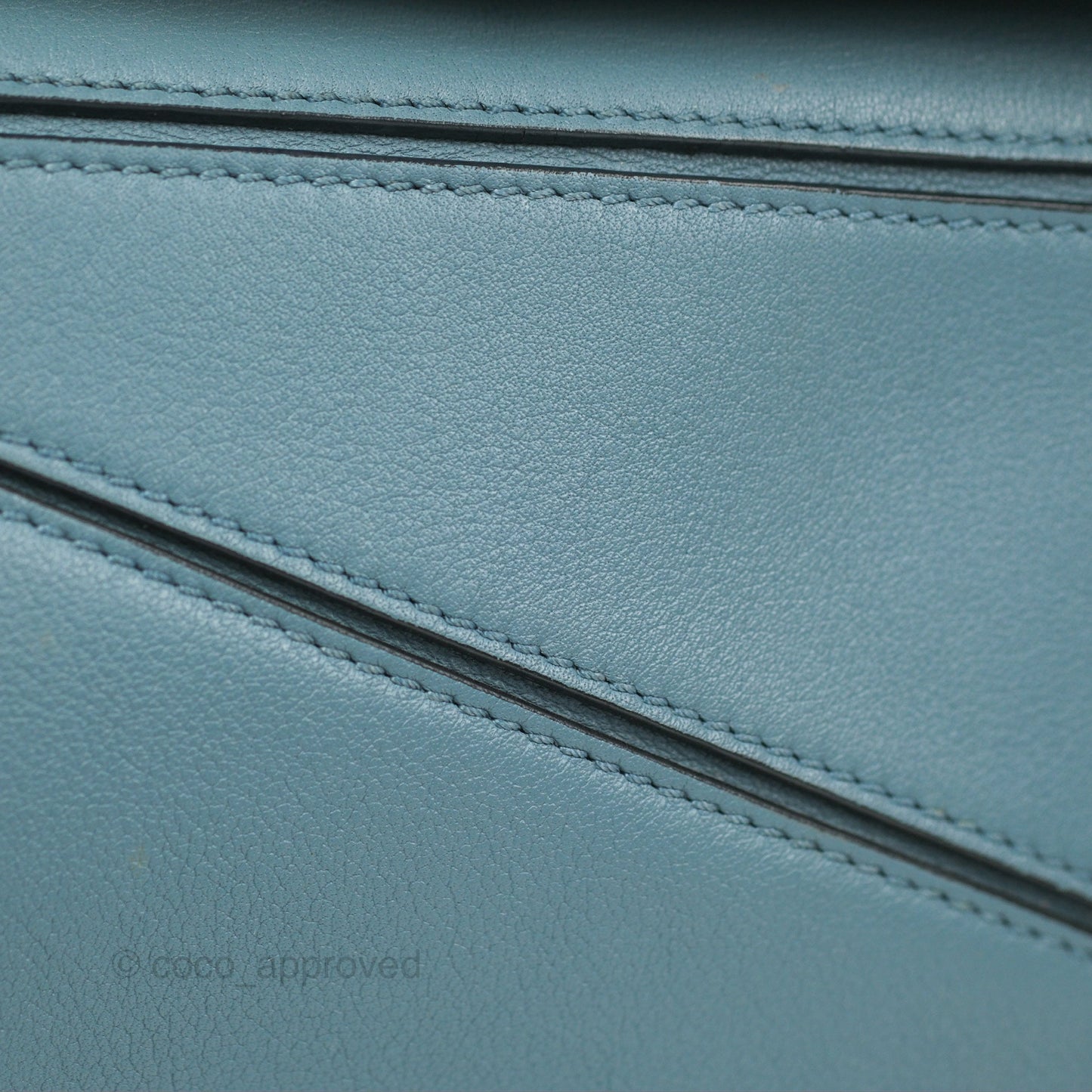 Loewe Small Puzzle Bag Stone Blue Calfskin Silver Hardware