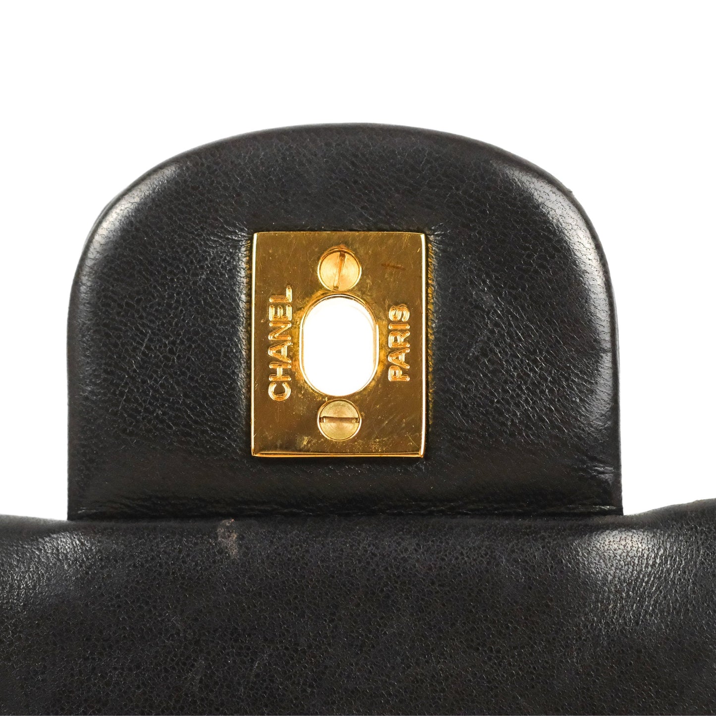 Chanel Vintage Small Classic Flap Black Lambskin 24K Gold Hardware