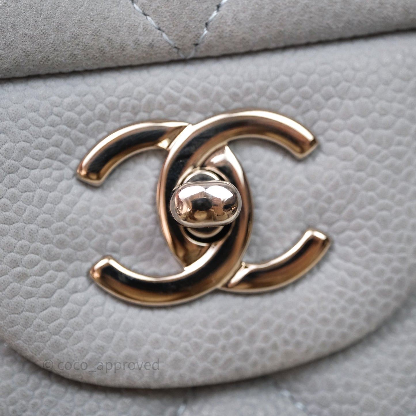 Chanel Jumbo Double Flap Grey Caviar Gold Hardware⁣⁣
