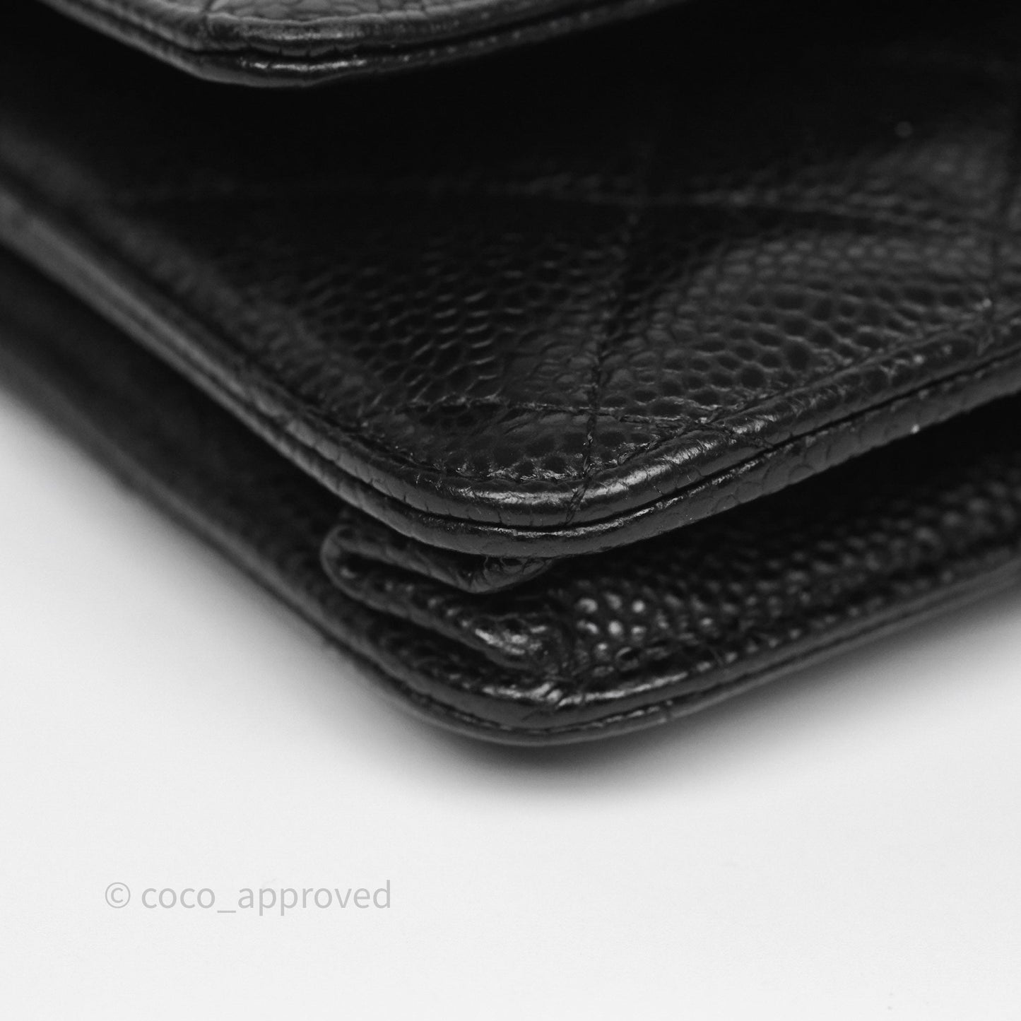 Chanel Classic Wallet On Chain WOC Quilted  Black Caviar Gold Hardware