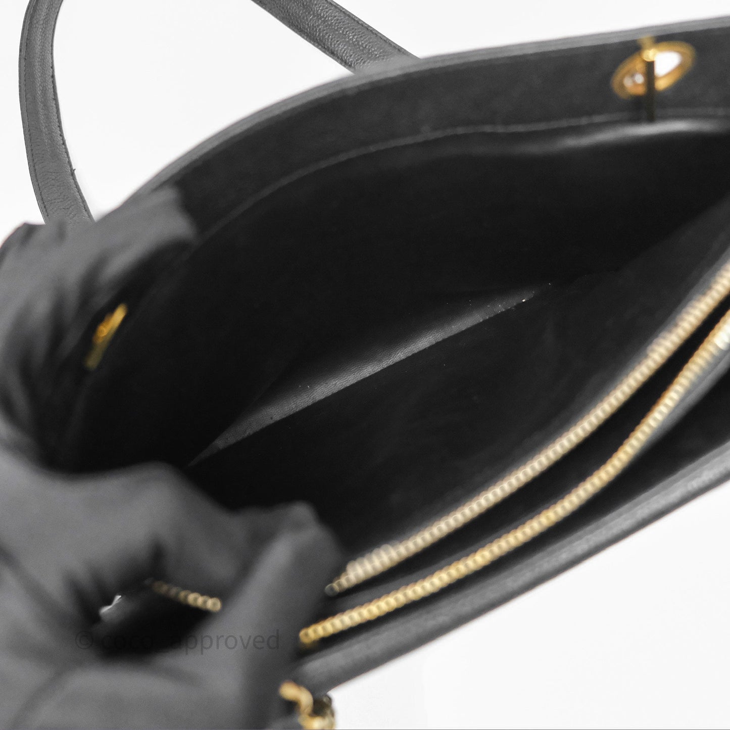 Chanel Vintage Tote Black 24K Gold Hardware