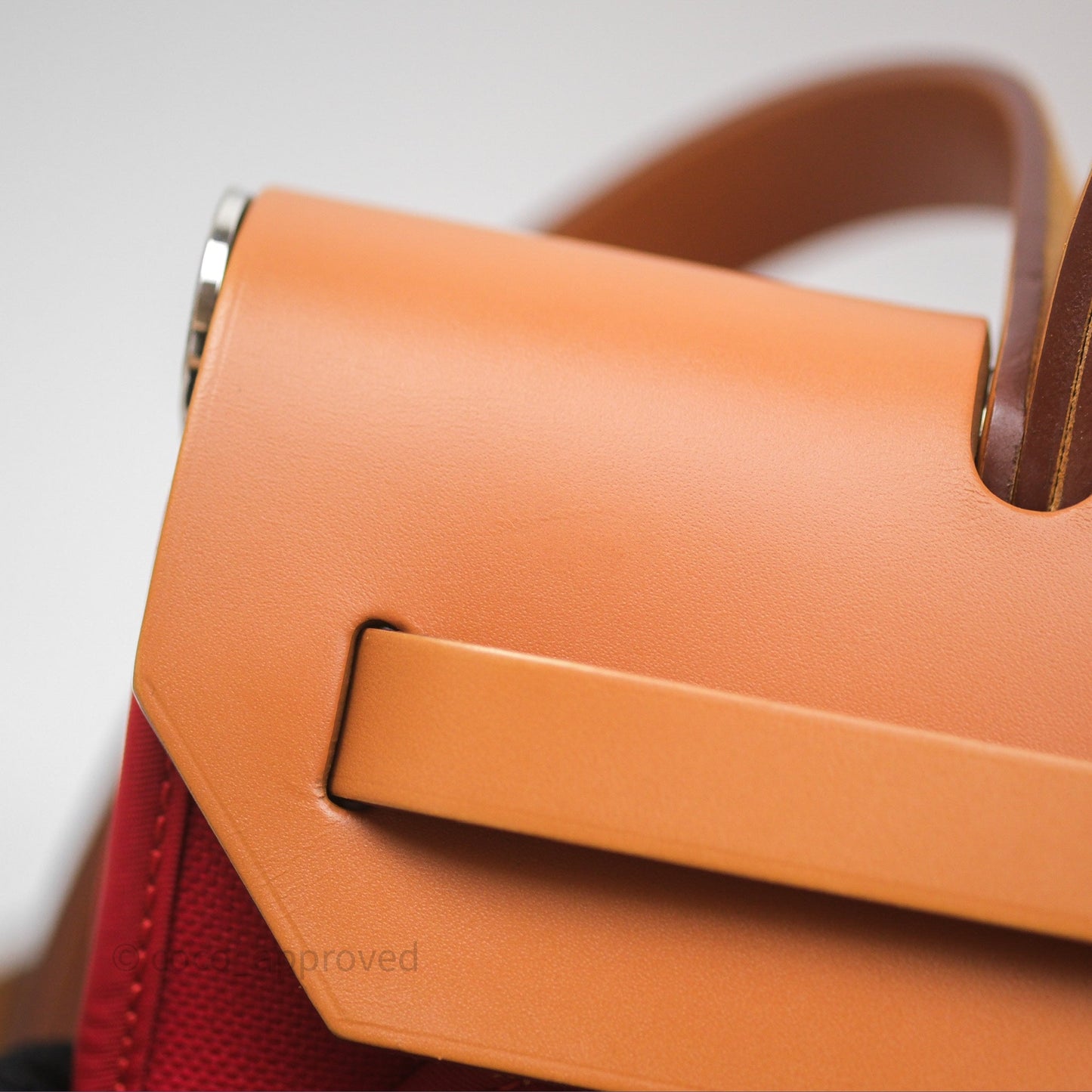 Hermès Herbag Zip 31 Red/Natural Canvas Palladium Hardware