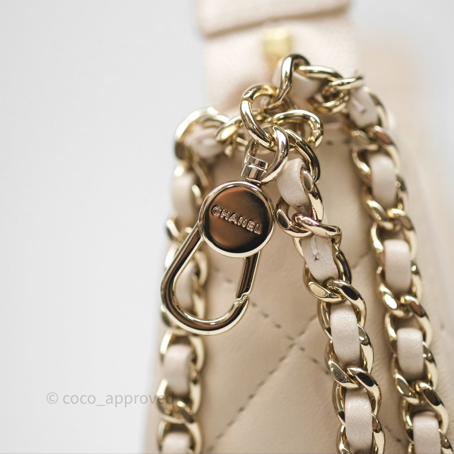 Chanel Small Hobo Bag Light Beige Lambskin Gold Hardware 23P