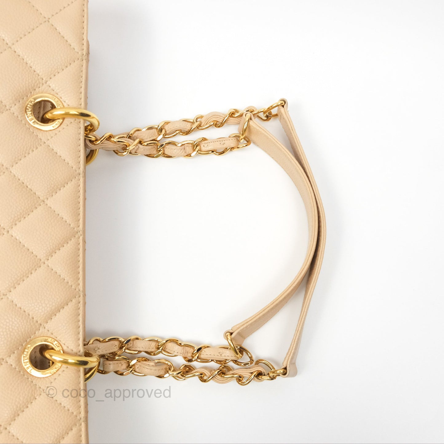 Chanel GST Beige Caviar Gold Hardware