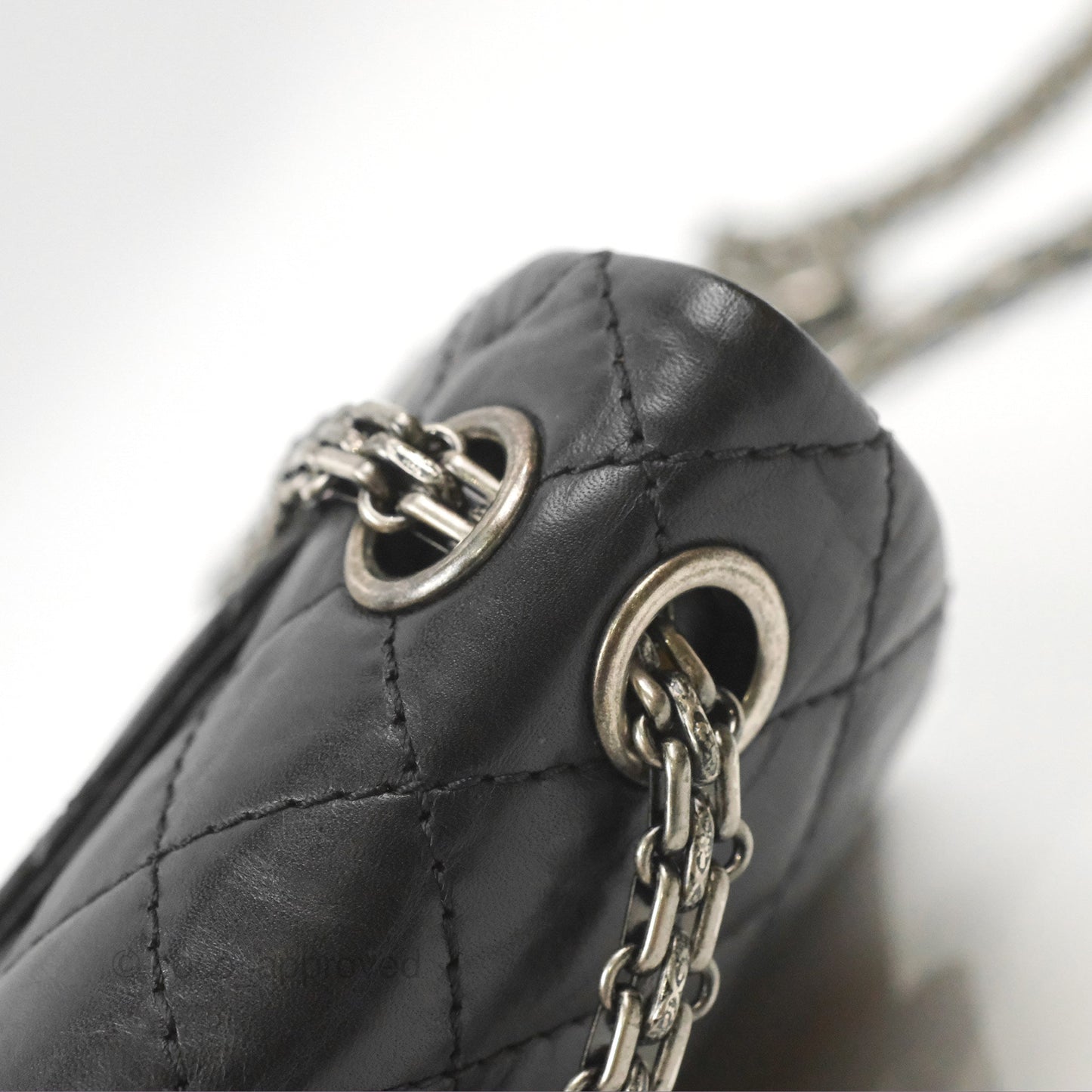 Chanel Mini Reissue 224 Black Aged Calfskin Ruthenium Hardware