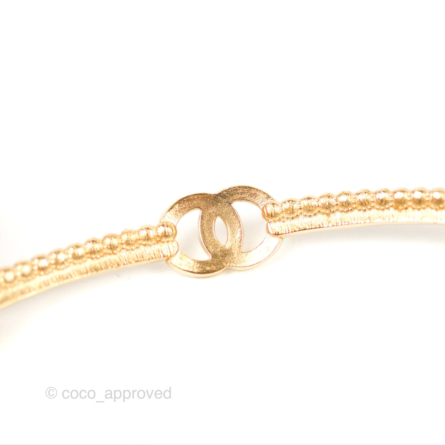 Chanel Crystal CC Black Chain Choker Gold Tone 22B