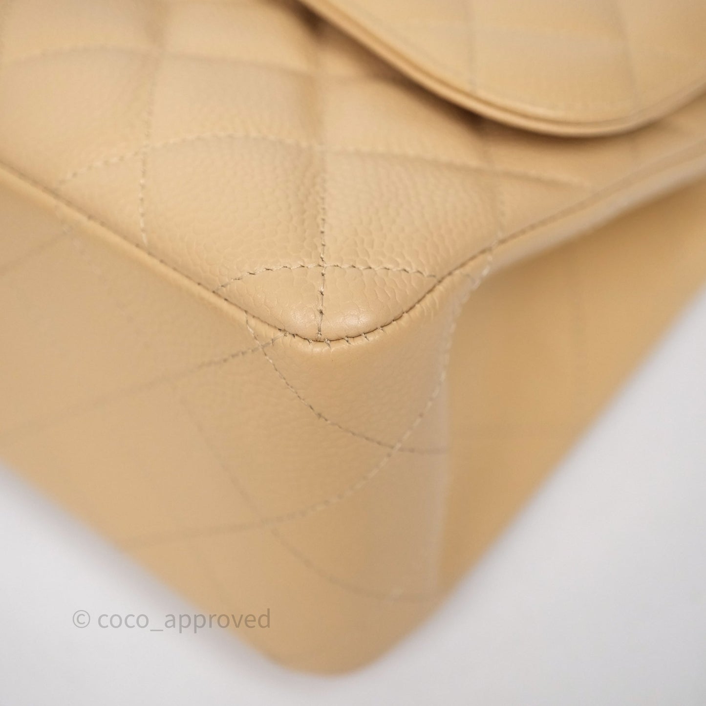 Chanel Jumbo Double Flap Beige Caviar Gold Hardware⁣⁣