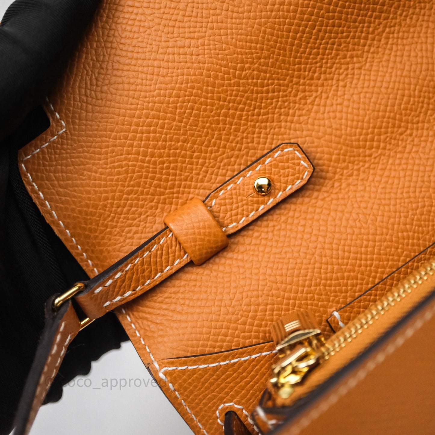 Hermès Kelly To Go Wallet Toffee 1H Epsom Gold Hardware