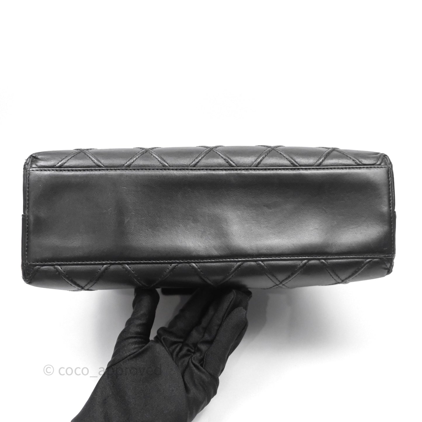Chanel Vintage Quilted Kelly Waffle Bag Silver Hardware