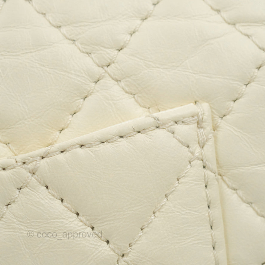 Chanel Mini Reissue 224 White Ivory Aged Calfskin Aged Gold Hardware