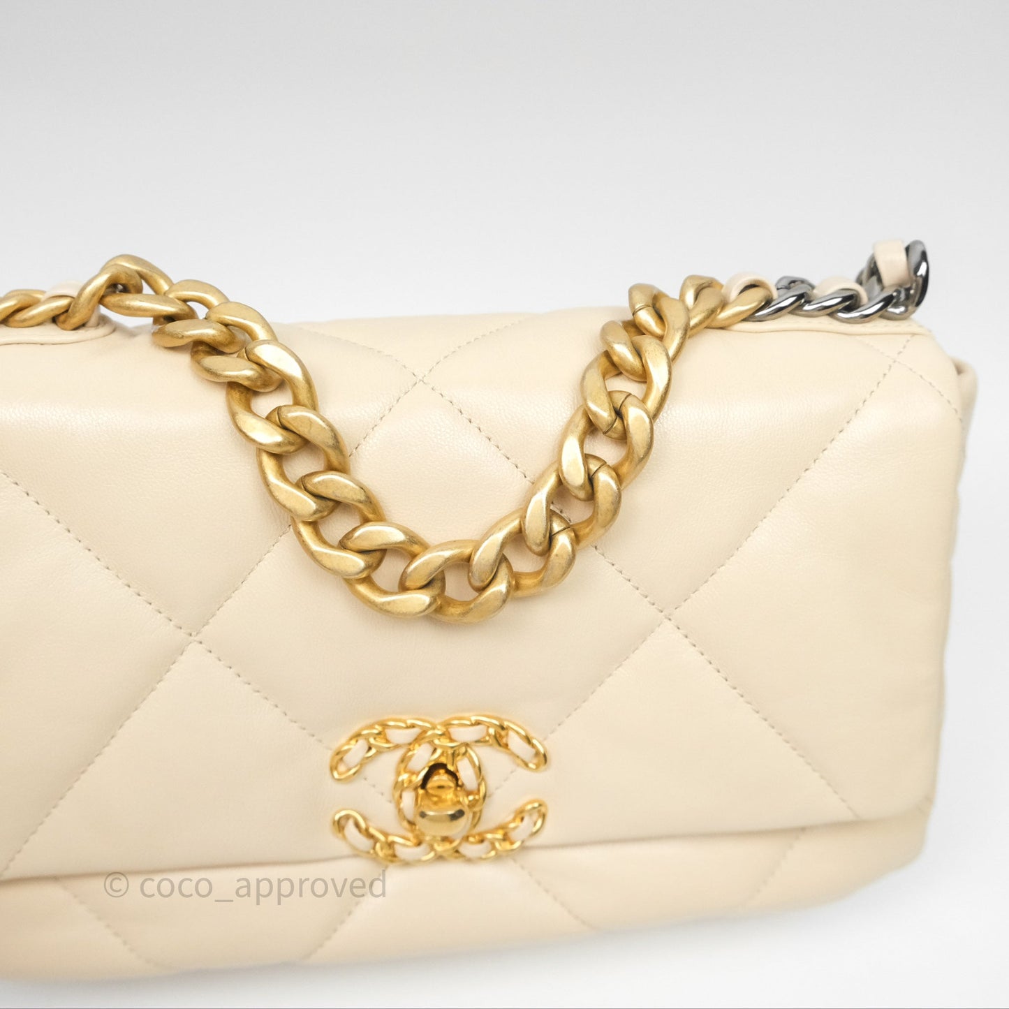Chanel 19 Small Beige Mixed Hardware