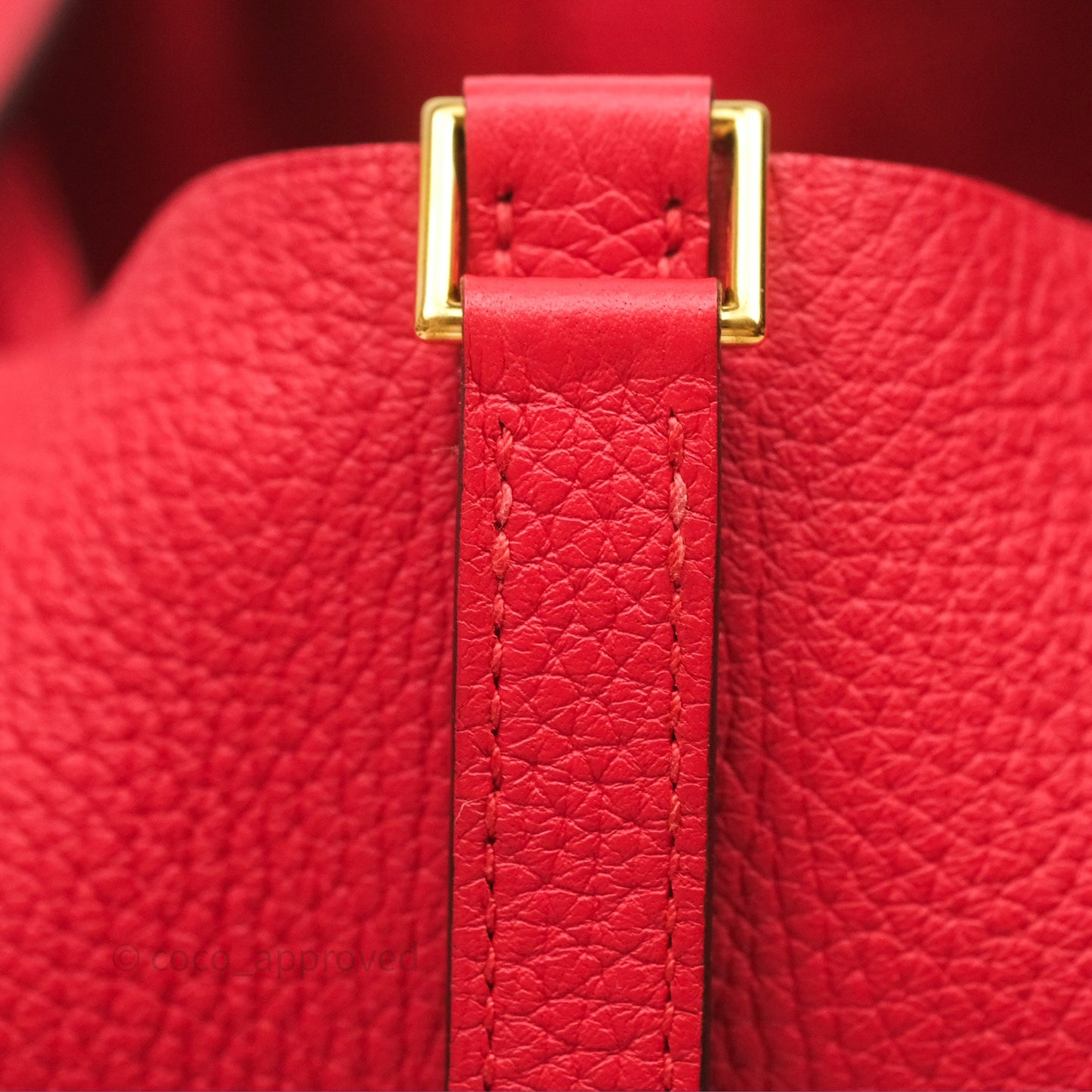 Hermès Picotin 22 Rouge Tomate S5 Clemence Gold Hardware