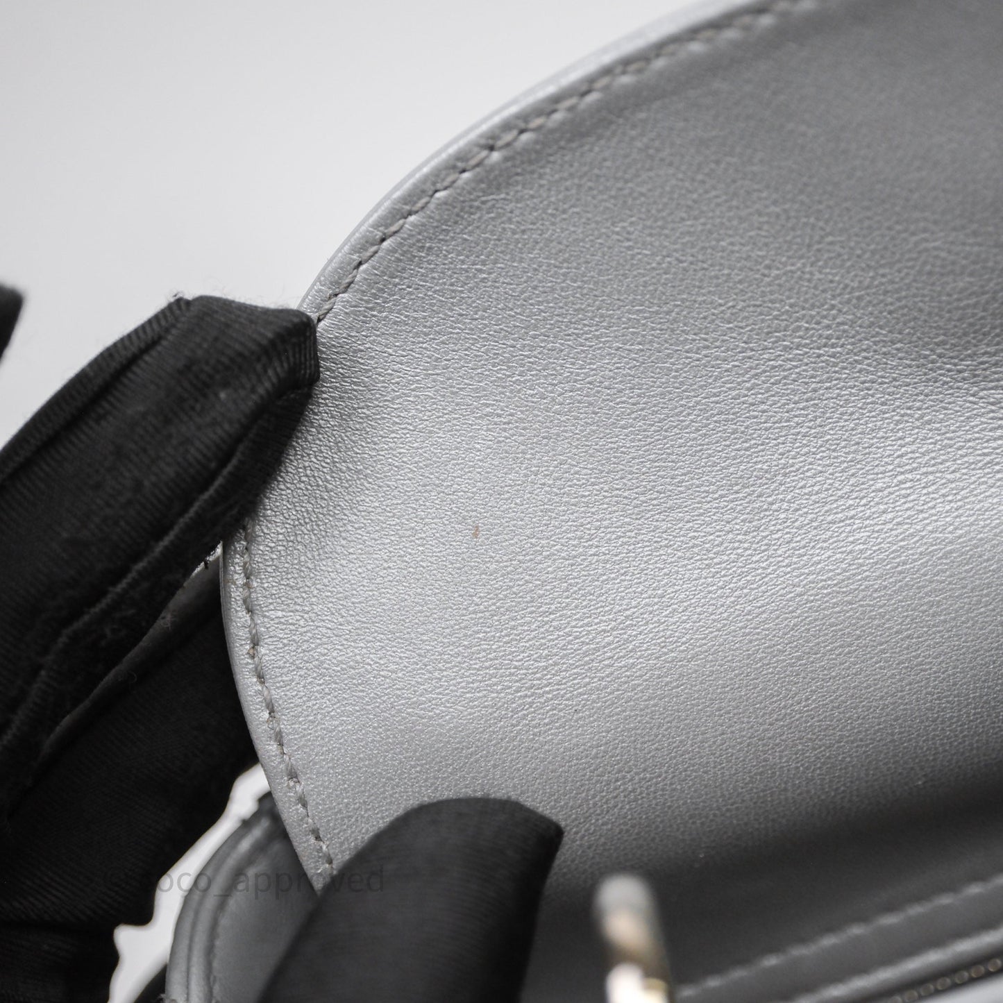Christian Dior Mini Lady Dior Iridescent Grey Lambskin Cannage Gold Hardware